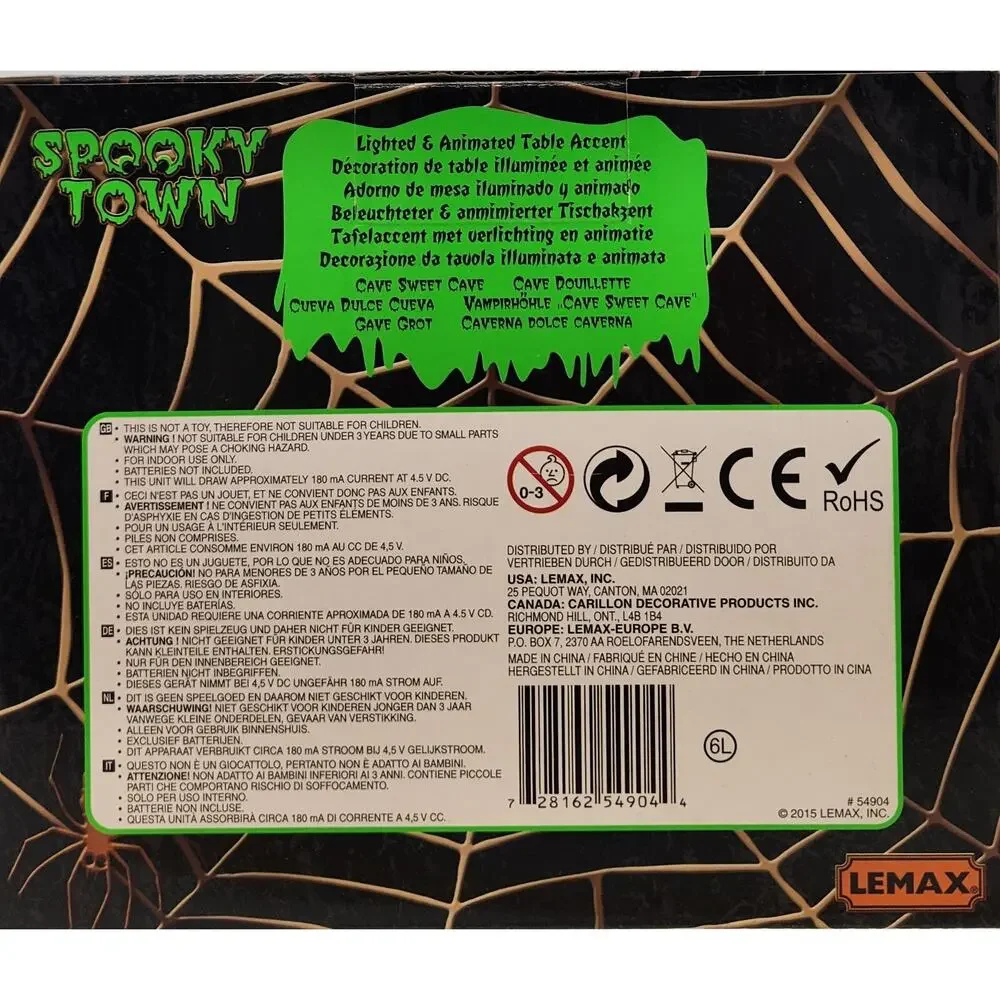 2015 Lemax Spooky Town Cave Sweet Cave Halloween Dracula Lighted Retired 54904